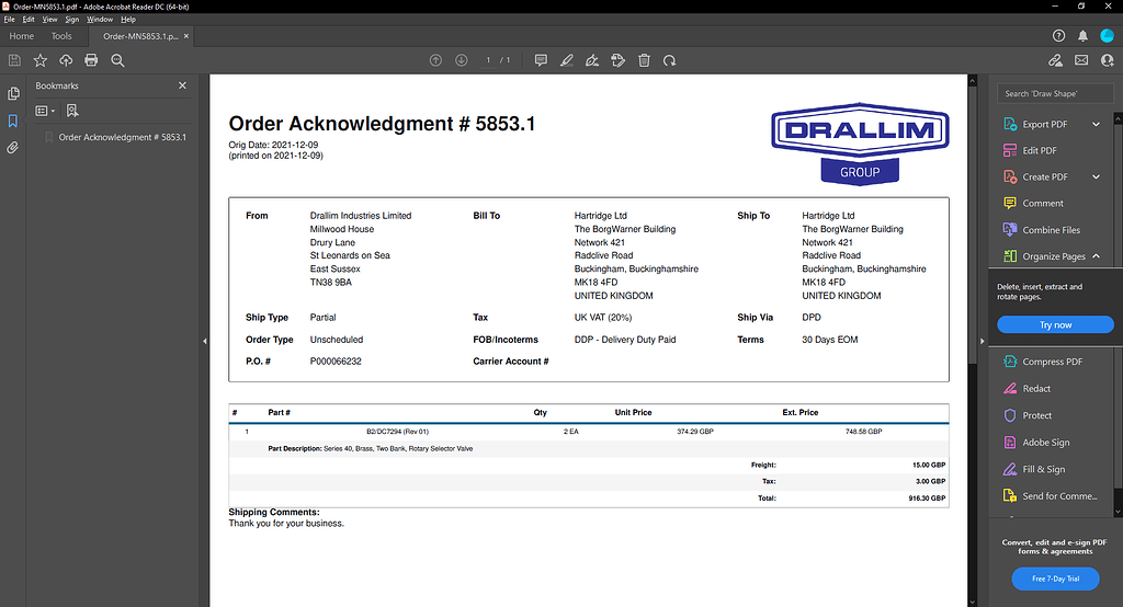 Order Acknowledgement Form - taxes - Get Help & Support - Cetec ERP