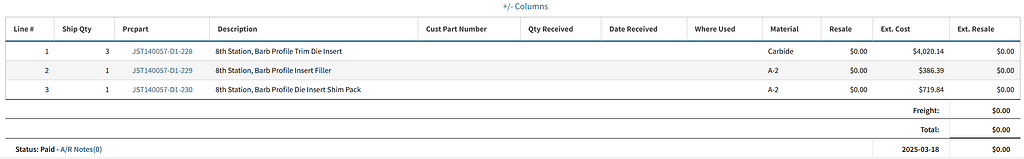 Invoice total - Software Bugs / Issues - Cetec ERP