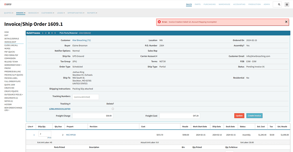 Invoicing Errors - Software Bugs / Issues - Cetec ERP