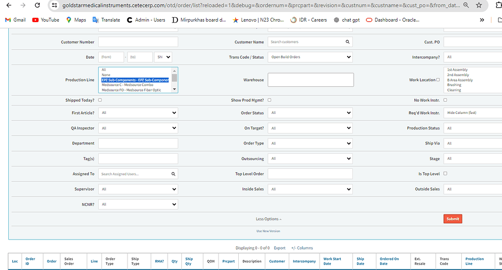 Production Line Issue - Software Bugs / Issues - Cetec ERP