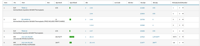 Parts Request Screenshot