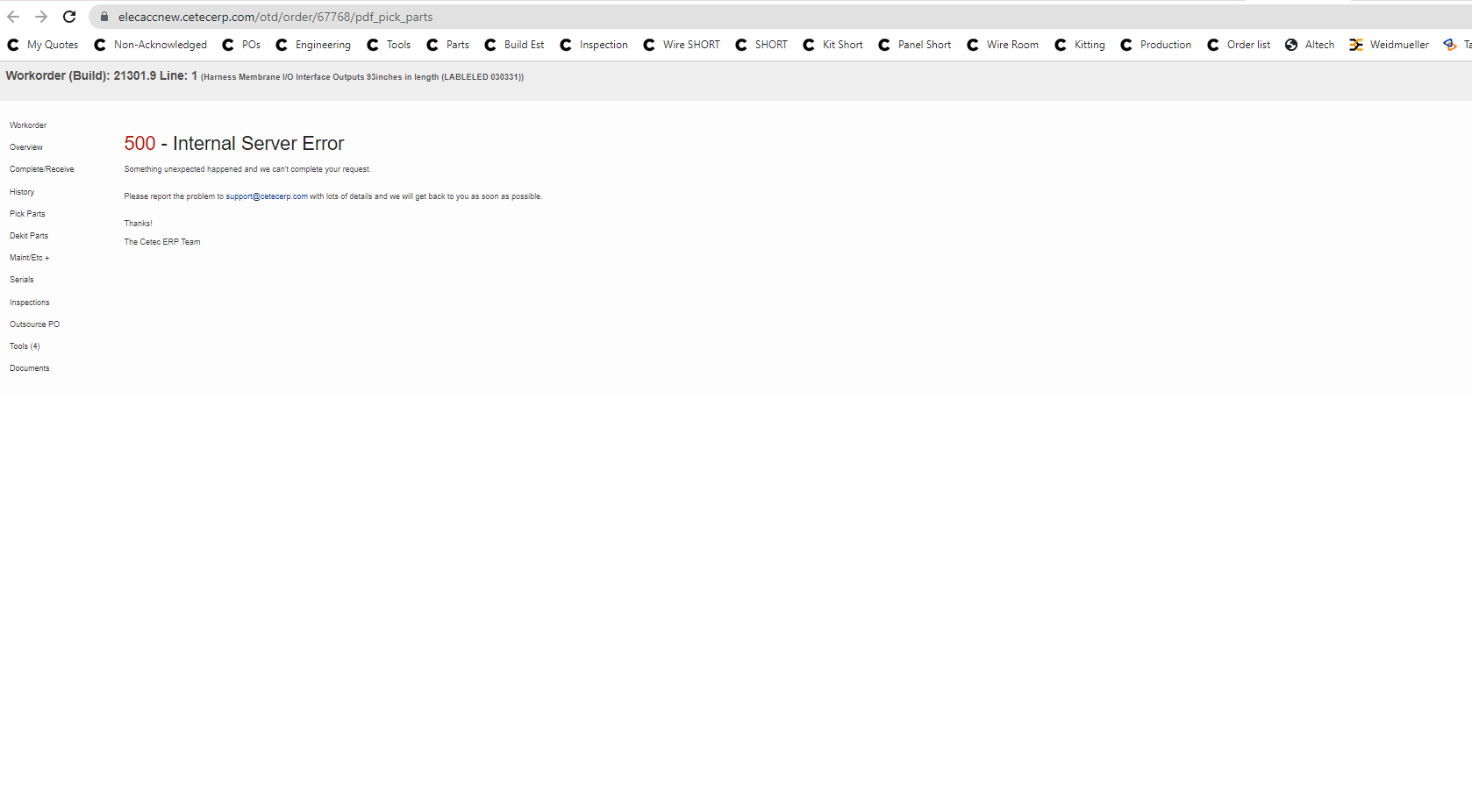 pick parts doc - Software Bugs / Issues - Cetec ERP